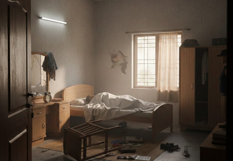 বিছানায় স্বামীর গলাকাটা মরদেহ, স্ত্রী পলাতক