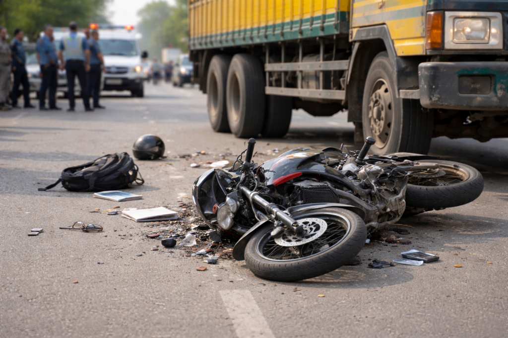 চৌগাছায় ট্রাকের ধাক্কায় মোটরসাইকেল আরোহী কলেজ শিক্ষক নিহত