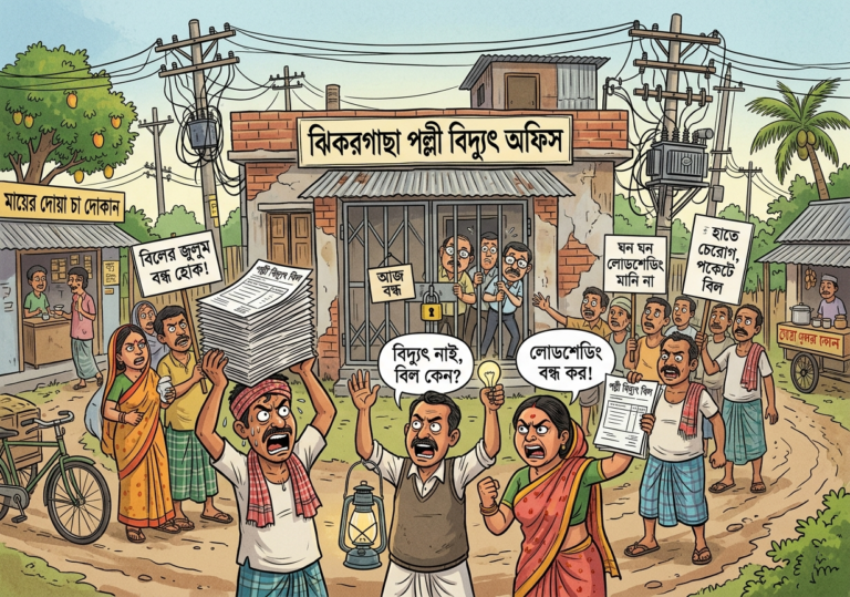 ঝিকরগাছা পল্লী বিদ্যুৎ কার্যালয় ঘেরাও গ্রাহকদের