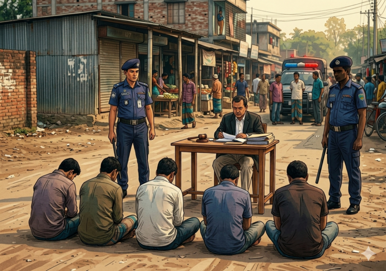 পাইকগাছায় অসামাজিক কার্যকলাপের দায়ে আটক ৫ : ভ্রাম্যমাণ আদালতে সাজা