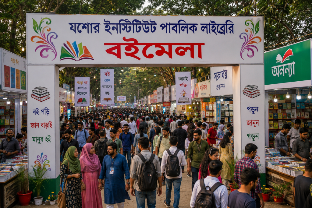 যশোরে আজ থেকে শুরু হচ্ছে তিন দিনব্যাপি বইমেলা