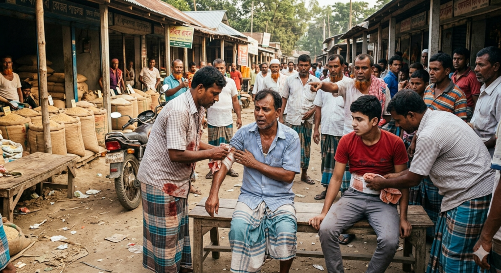 ধান বিক্রি নিয়ে বিরোধ, বাঘারপাড়ায় ছুরিকাঘাতে বাবা-ছেলে আহত