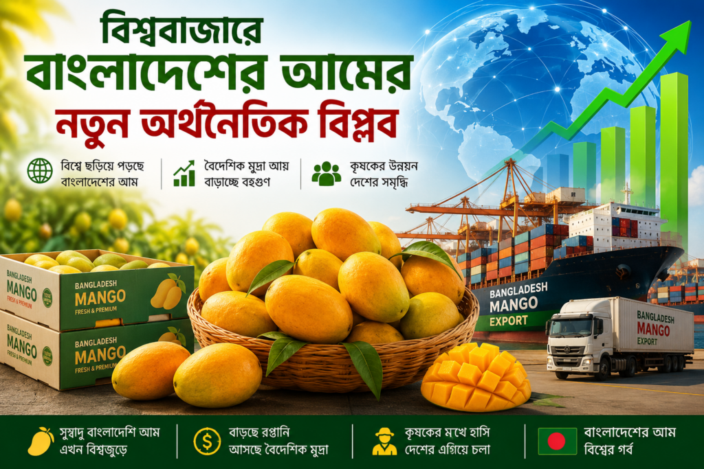 বিশ্ববাজারে বাংলাদেশের আমের নতুন অর্থনৈতিক বিপ্লব লেখা