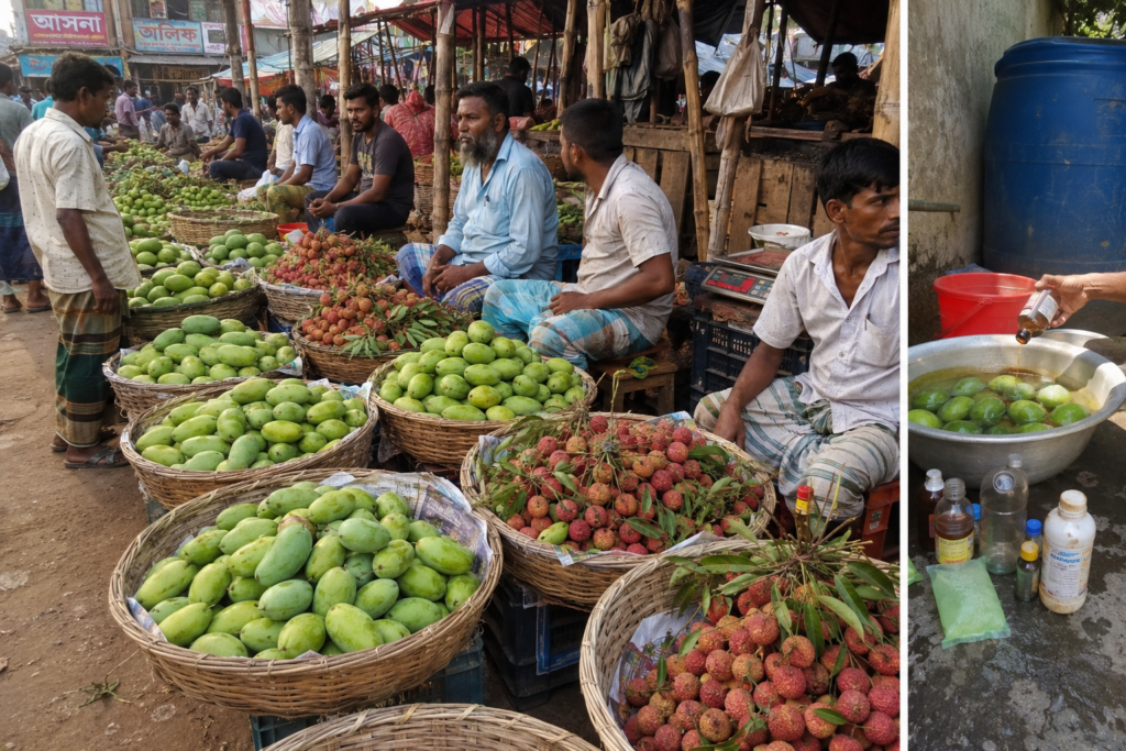 অপরিপক্ব আম-লিচুতে বাজার সয়লাব