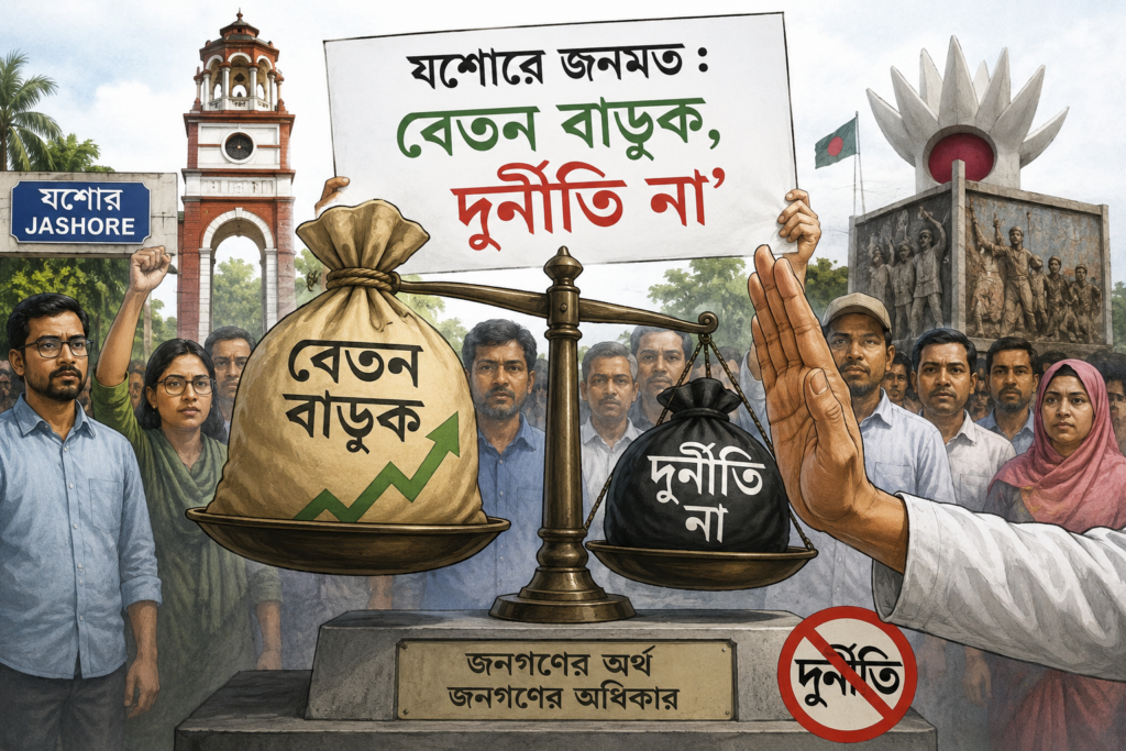 যশোরে জনমত : বেতন বাড়ুক, দুর্নীতি না’
