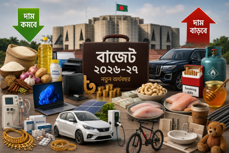 নতুন বাজেট : যেসব পণ্যের দাম বাড়বে ও কমবে