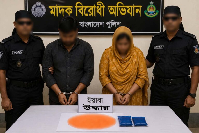 শার্শায় পুলিশের অভিযানে ইয়াবাসহ স্বামী-স্ত্রী আটক
